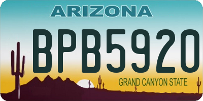 AZ license plate BPB5920