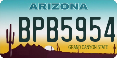 AZ license plate BPB5954