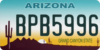 AZ license plate BPB5996