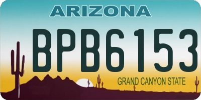 AZ license plate BPB6153