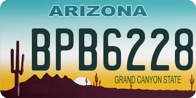AZ license plate BPB6228