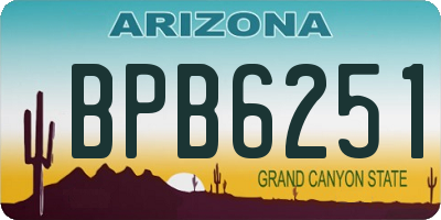 AZ license plate BPB6251