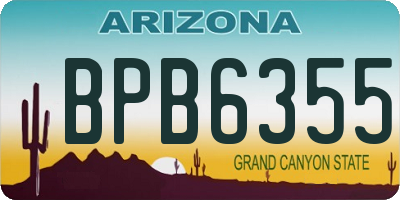 AZ license plate BPB6355