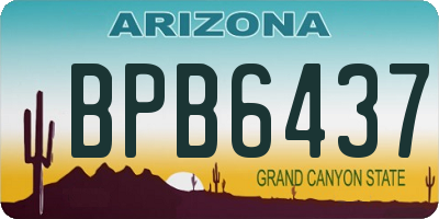 AZ license plate BPB6437