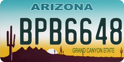 AZ license plate BPB6648