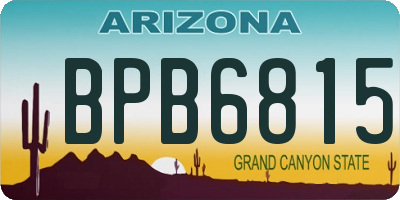 AZ license plate BPB6815