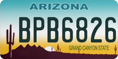 AZ license plate BPB6826