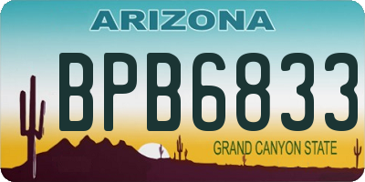 AZ license plate BPB6833