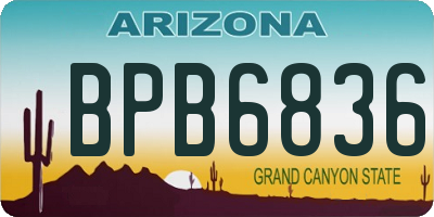 AZ license plate BPB6836