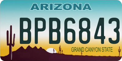 AZ license plate BPB6843