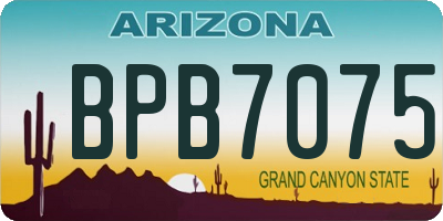 AZ license plate BPB7075