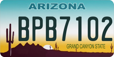 AZ license plate BPB7102