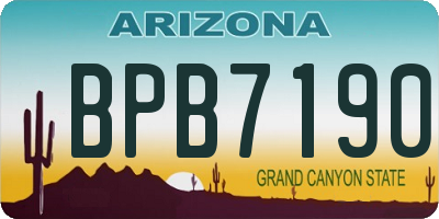 AZ license plate BPB7190