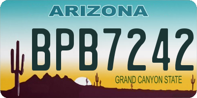 AZ license plate BPB7242