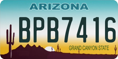 AZ license plate BPB7416