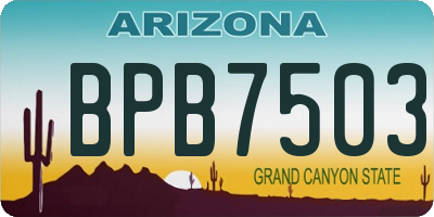 AZ license plate BPB7503