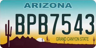 AZ license plate BPB7543