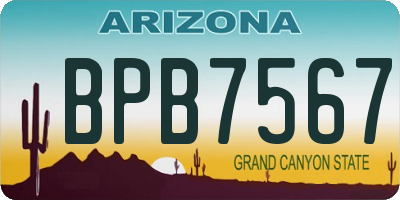 AZ license plate BPB7567