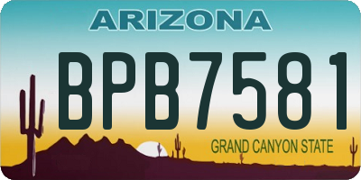 AZ license plate BPB7581