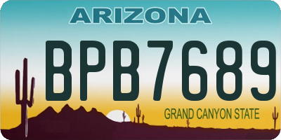 AZ license plate BPB7689