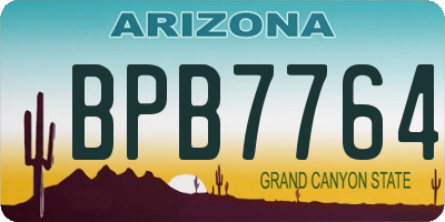 AZ license plate BPB7764
