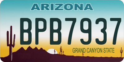 AZ license plate BPB7937