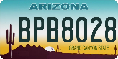 AZ license plate BPB8028