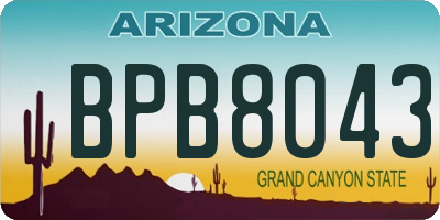 AZ license plate BPB8043