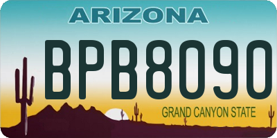AZ license plate BPB8090