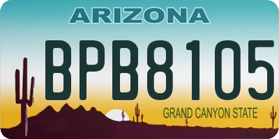 AZ license plate BPB8105