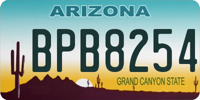 AZ license plate BPB8254
