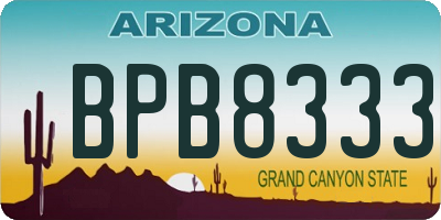 AZ license plate BPB8333