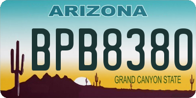 AZ license plate BPB8380