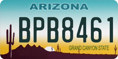 AZ license plate BPB8461