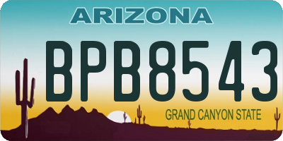 AZ license plate BPB8543