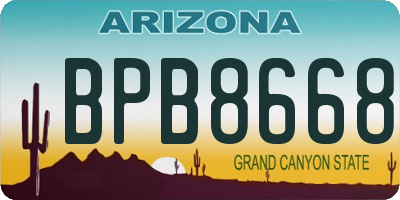 AZ license plate BPB8668
