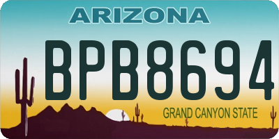 AZ license plate BPB8694
