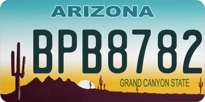 AZ license plate BPB8782