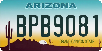 AZ license plate BPB9081