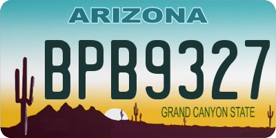 AZ license plate BPB9327