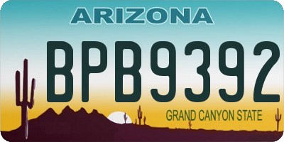 AZ license plate BPB9392