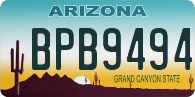 AZ license plate BPB9494
