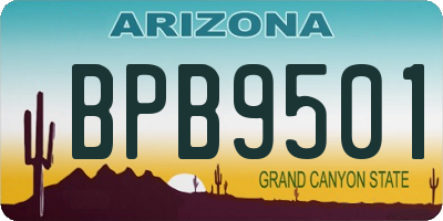 AZ license plate BPB9501