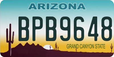 AZ license plate BPB9648