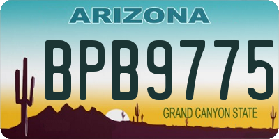 AZ license plate BPB9775