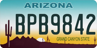 AZ license plate BPB9842