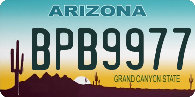 AZ license plate BPB9977