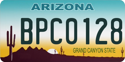 AZ license plate BPC0128