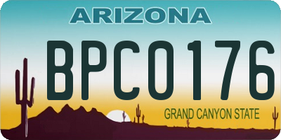 AZ license plate BPC0176