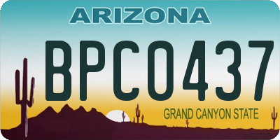 AZ license plate BPC0437